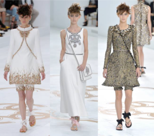 Chanel Haute Couture A/W14: Clean lines, embellished necklines, clever layering, punky hairstyles and cross body bags